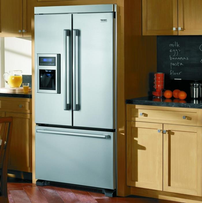 σχεδιασμός ψυγείο γαλάζια ντουλάπια κουζίνας ιδέες πίσω τοίχου κουζίνας