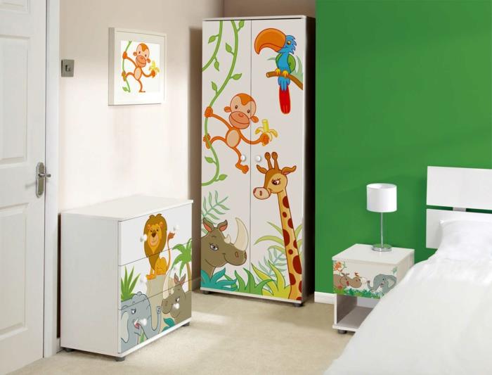 ντουλάπα ντουλάπα παιδικό δωμάτιο έπιπλα παιδικού αστείου χρώματος πράσινος τοίχος προφοράς