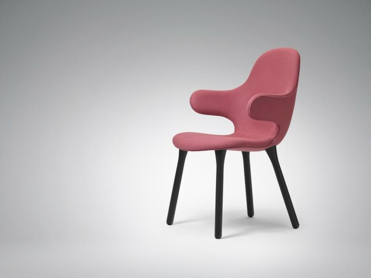 καρέκλες σχεδιαστών Catch Chair hayon για & amp; Tradition σολομό κόκκινο