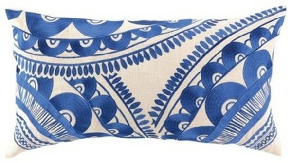άρθρο σχεδιαστή σε μπλε κοβάλτιο διακοσμητικά μαξιλάρια σε μεσογειακό στιλ