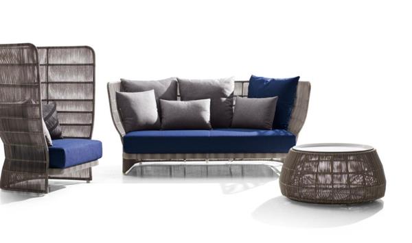 έπιπλα εξωτερικού χώρου καναπές συλλογή καναπέ μαξιλάρια οθωμανικό μπλε