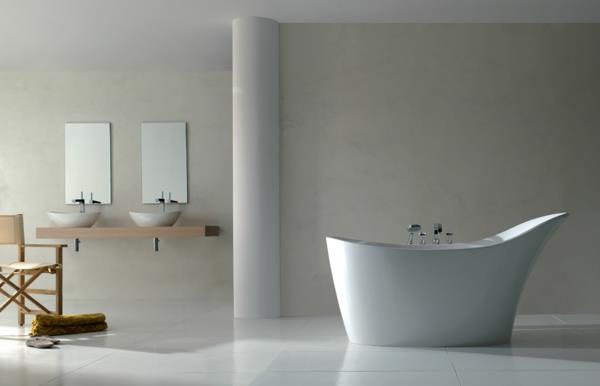 μίνιμαλ λευκό σχεδιαστικό μπάνιο