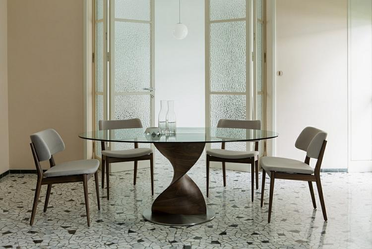 σχεδιαστικά τραπέζια τραπεζαρίας ξύλινο τραπέζι τραπεζαρίας στρογγυλές κομψές καρέκλες τραπεζαρίας λευκό ξύλο