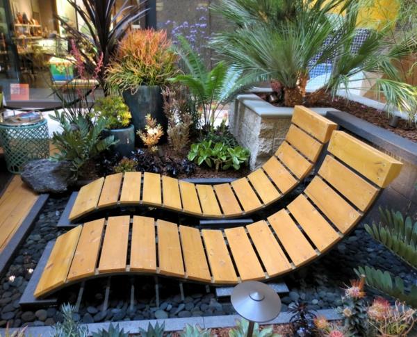 σχεδιαστής έπιπλα κήπου ιδέες ξύλο ξαπλωμένο