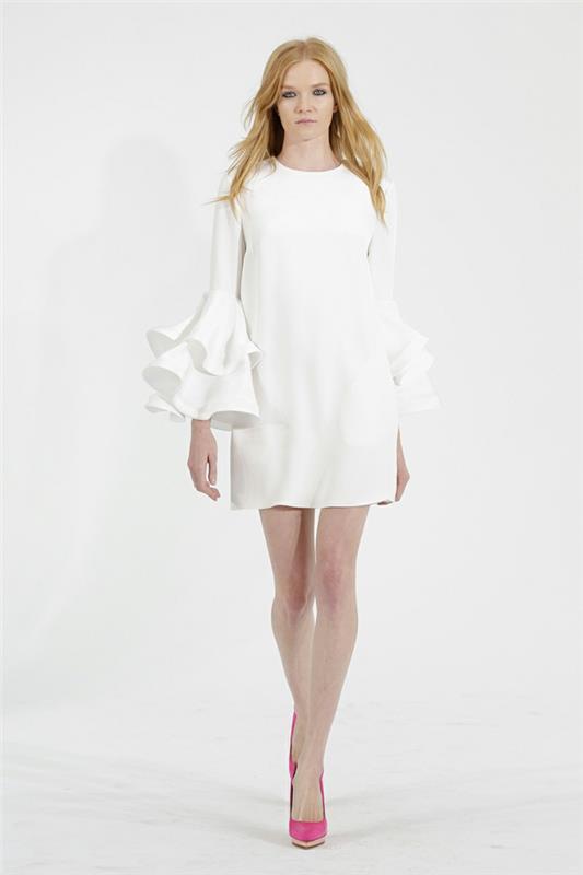 νυφικά σχεδιαστής χουγτόν μίνι φόρεμα μανίκια νυφικά 2014
