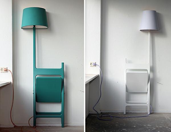 φωτιστικό και καρέκλα σχεδιαστών - συνδυάζοντας δύο μοντέλα σε ένα