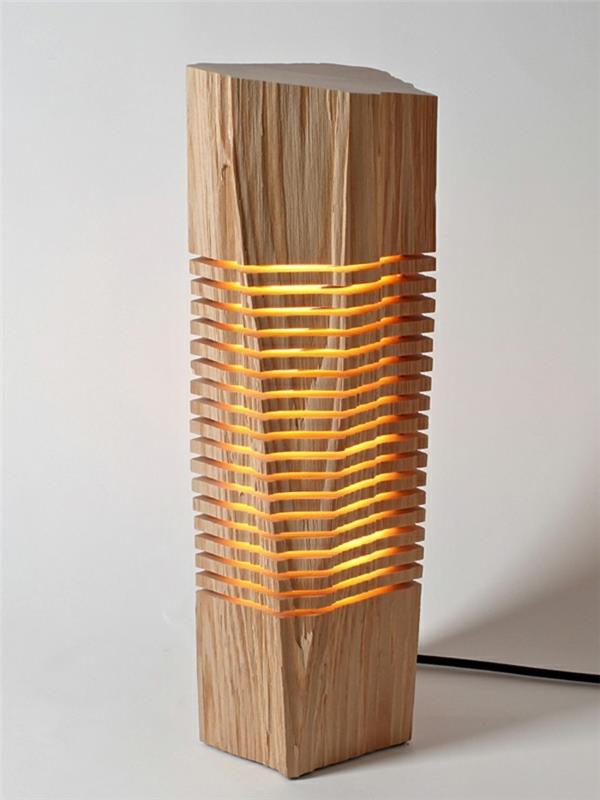 λαμπτήρες σχεδιαστών καυσόξυλα φυσικό ξύλινο μπλοκ από ξύλινη μοντέρνα λάμπα