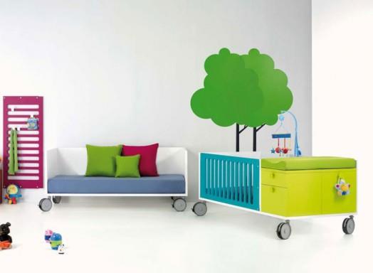 έπιπλα σχεδιαστών bm2000 παιδικό δωμάτιο κρεβάτι ρολά βρεφικού κρεβατιού χρώματος