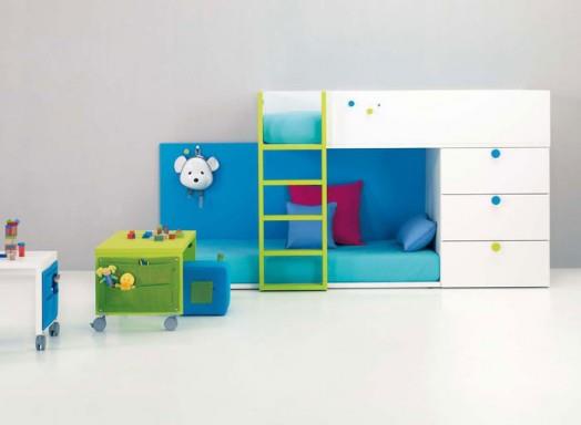έπιπλα σχεδιαστών bm2000 παιδικά δωμάτια συρτάρια μπλε κουκέτες