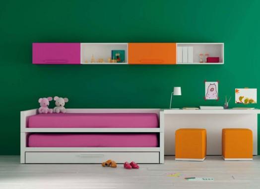έπιπλα σχεδιαστών bm2000 παιδικά δωμάτια κουκέτα ροζ τοίχων ράφια