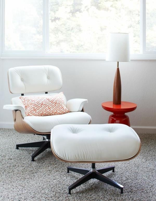 πολυθρόνα σχεδιαστών Charles Eames Lounge Chair λευκό