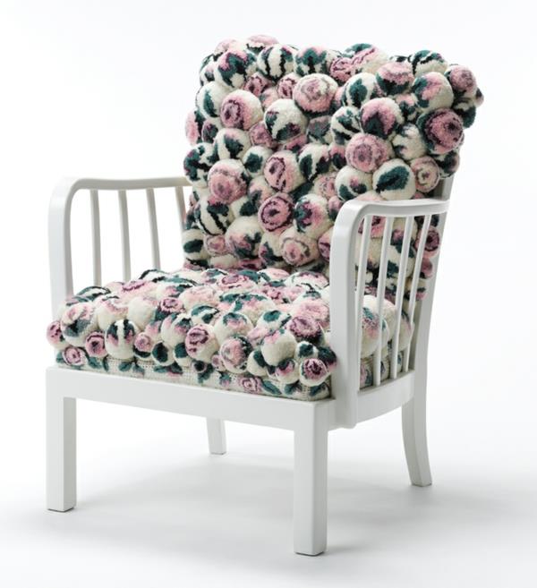 πολυθρόνα σχεδιαστών λουλουδάτο μοτίβο pompom MYK καρέκλα pompon2.1