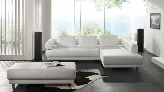 καναπές σχεδιαστών λευκό και μαύρο
