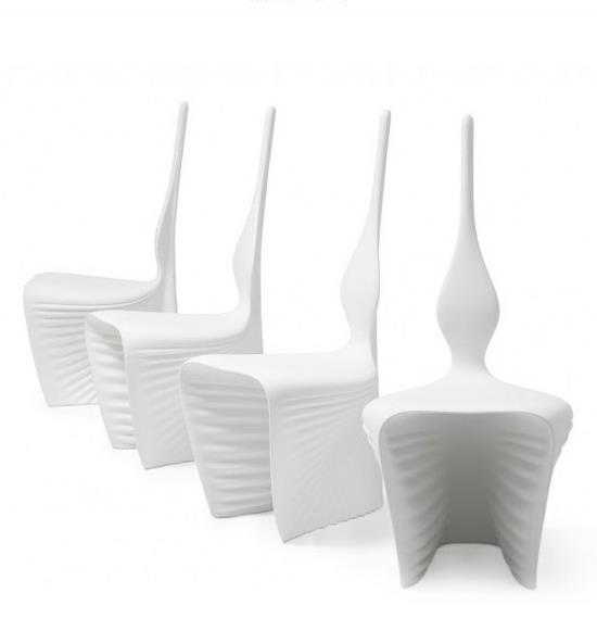 συλλογή καρέκλα σχεδιαστών σχήμα χρόνου χώρου λευκή συλλογή
