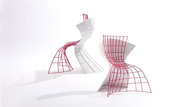 καρέκλα σχεδιαστής από eva chou r καρέκλα κέλυφος λευκό κόκκινο