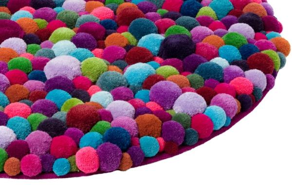 χαλιά σχεδιαστής πολύχρωμο bobble MYK pomponisle