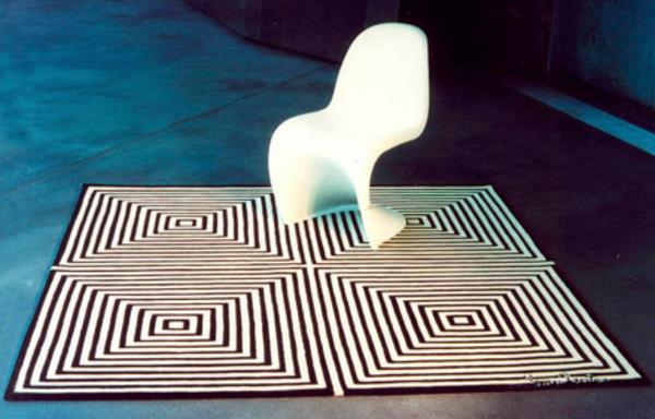 σχεδιαστές χαλιών ειδώλια ασπρόμαυρη καρέκλα