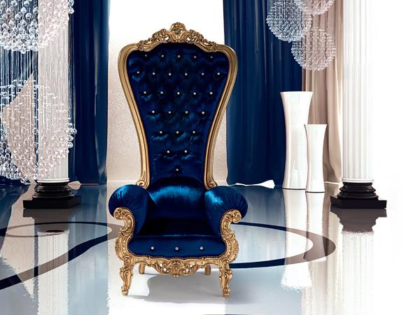 πολυθρόνα σχεδιαστών θρόνου βελούδινο κασπάνι μπλε