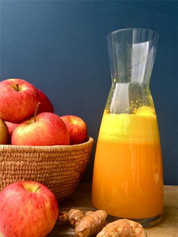 detox θεραπεία υγιή απώλεια βάρους φρέσκο ​​χυμό χυμό μήλου τζίντζερ