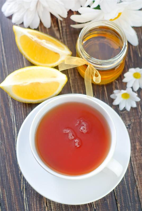 detox θεραπεία υγιές αδυνάτισμα τσάι από βότανα πιείτε λεμόνι μέλι τσάι καμίλα
