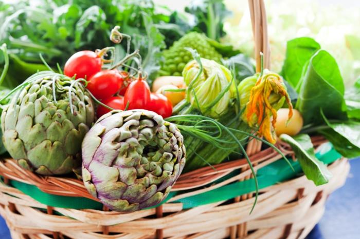 detox θεραπεία υγιεινής κατανάλωσης φρέσκων λαχανικών ντομάτες κολοκύθες φυλλώδη λαχανικά αγκινάρες