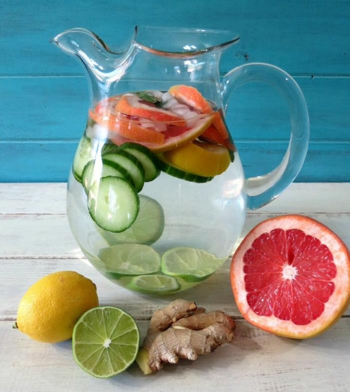 detox θεραπεία καλοκαίρι detox εσπεριδοειδή νερό τζίντζερ λεμόνι γκρέιπφρουτ