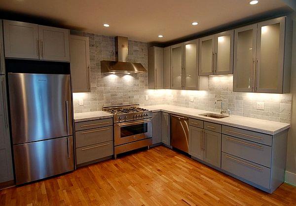 επανασχεδιάστε το φωτιστικό οροφής της κουζίνας ενσωματωμένο ξύλινο πάτωμα
