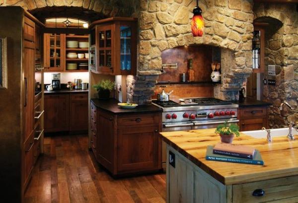ανακαινίστε την κουζίνα φθηνά πέτρινους τοίχους ξύλινα πάνελ