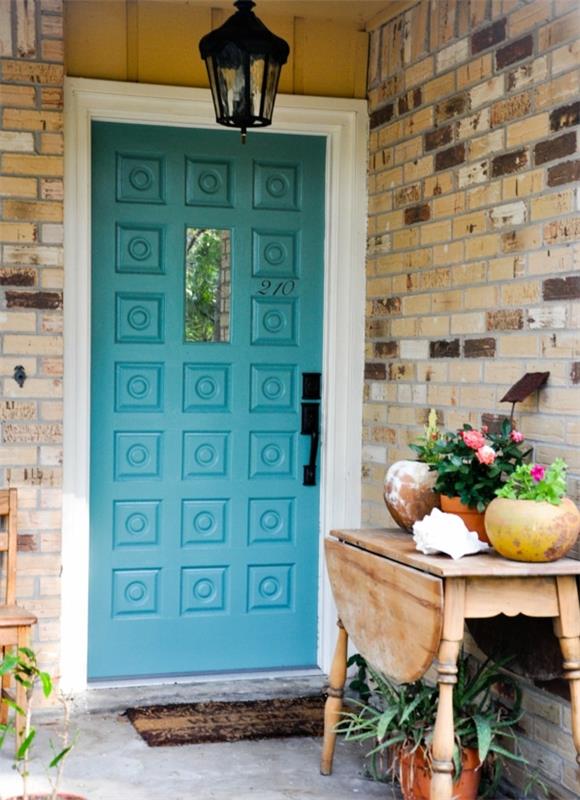 επανασχεδιάστε τη βεράντα μπλε πόρτα εισόδου φρέσκια ιδέα