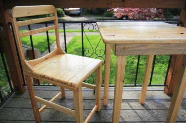 επανασχεδιάστε τη βεράντα ξύλινο τραπέζι καρέκλα-καθιστικό ευχάριστο