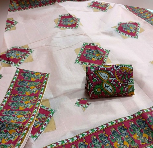 Kalamkari Yama Çalışması Sarees