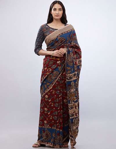 Kalamkari Baskılı Sarees