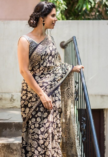 Kalamkari Şifon Sarees