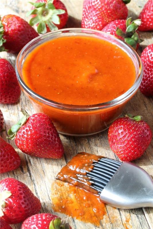 ντιπ για ψήσιμο απλών υγιεινών συνταγών προετοιμασία με φράουλες