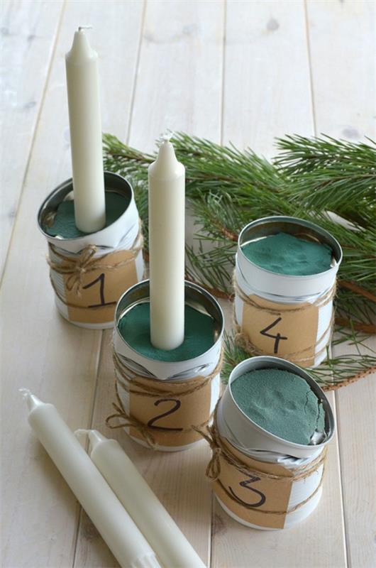 DIY μελάνι στεφάνι από κονσέρβες