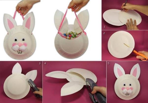 diy οδηγίες Πασχαλινό λαγουδάκι από χαρτόνι για Πάσχα