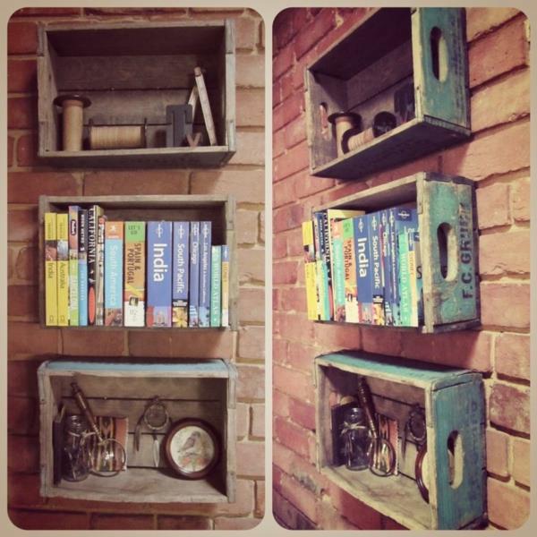 DIY φτιαγμένο από βιβλία ράφι τοίχου κιβωτίου αναψυκτικών αναψυκτικών