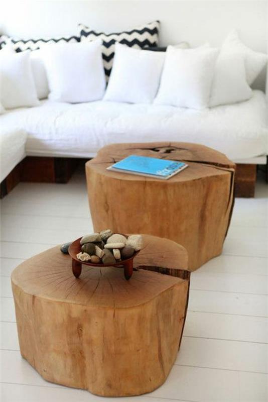 DIY τραπεζάκι σαλονιού στρογγυλό ξύλο στρογγυλό κούτσουρο δέντρου καφέ φτιάξτε τον εαυτό σας