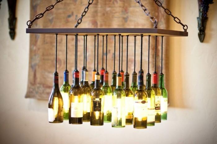 Ιδέες διακόσμησης DIY πολυέλαιος φτιάξτε μόνοι σας μπουκάλια κρασιού
