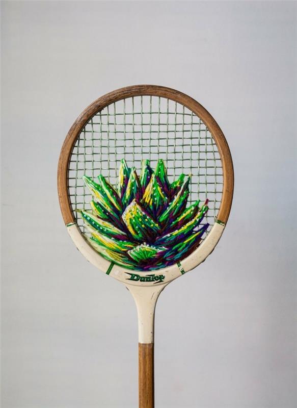 DIY διακόσμηση χρησιμοποιήστε ρακέτα τένις για να ράψετε την danielle clough