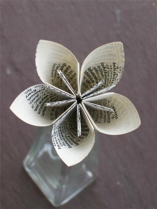 Διαμέρισμα διακόσμησης DIY φτιάξτε λουλούδια από χαρτί και βάλτε το σε βάζο