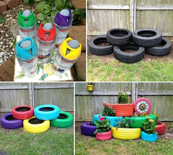 DIY διακοσμήσεις κήπου από παλιά ελαστικά κάνουν τις δικές σας ιδέες για τον κήπο φθηνές