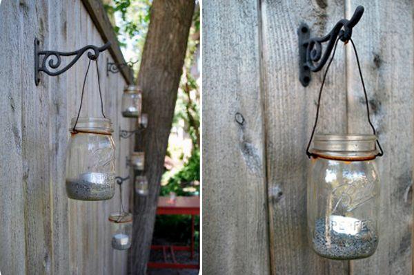 DIY διακόσμηση φράχτη κήπου με βαζάκια