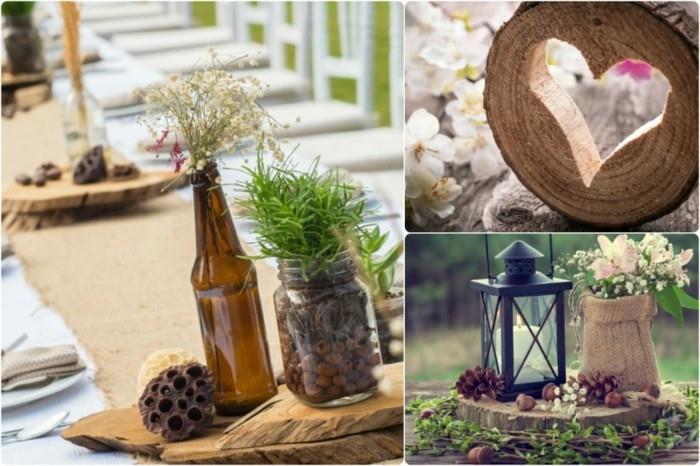 diy γαμήλιες ιδέες διακοσμήσεις τραπεζιού φθινοπωρινά ξύλα χωνάκια φουντούκια