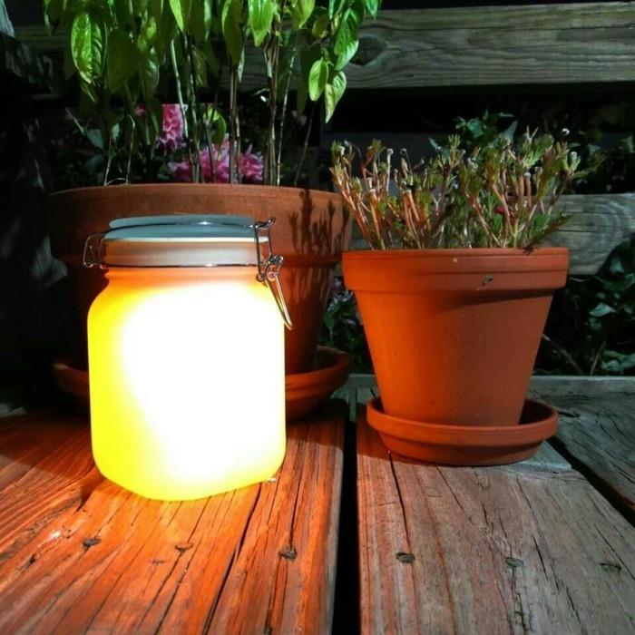 DIY ιδέες μασονόβια βάζα φωτιστικό κήπου