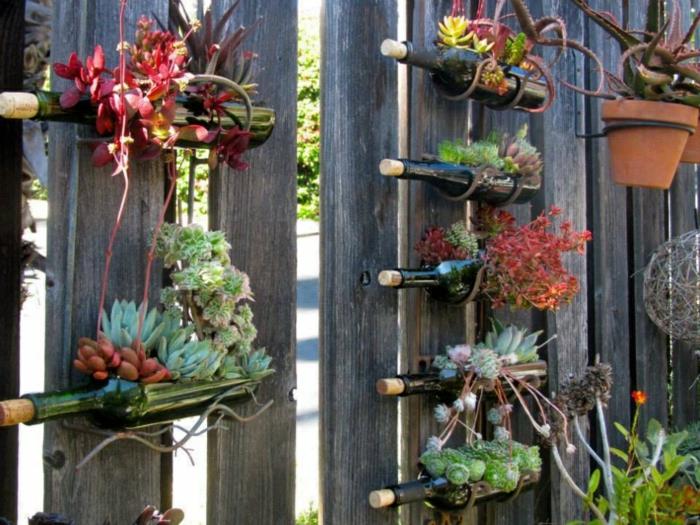 diy ιδέες μπουκάλια ιδέες διακόσμησης φράχτη κήπου κήπου