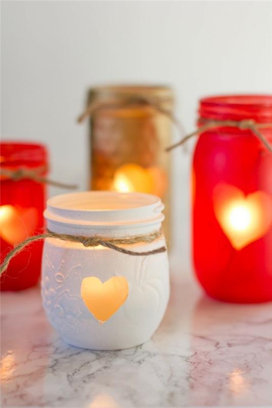 Ιδέες για DIY κάτοχος κεριών φτιάξτε τη δική σας καρδιά με βάζο κτιστών