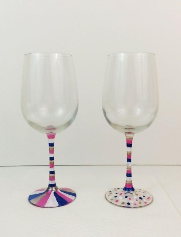 DIY ιδέες με γυαλιά κρασιού διακόσμηση βερνικιού νυχιών μόνοι σας