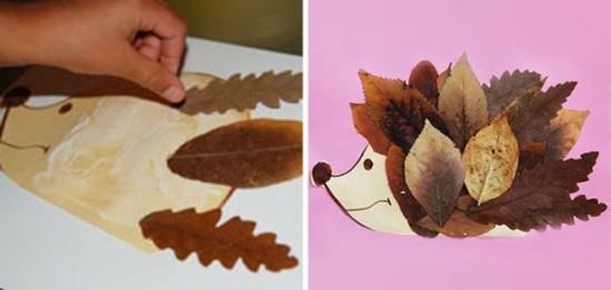 DIY σκαντζόχοιρος τσιγκούνης με φύλλα
