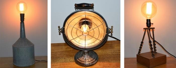 DIY λαμπτήρας επαναχρησιμοποίηση παλαιών υλικών vintage